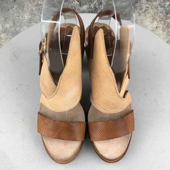 Coque Terra Women's Size 36 Sanne Brown Tan Leather Open Toe High Heel Sandals - Picture 3 of 14